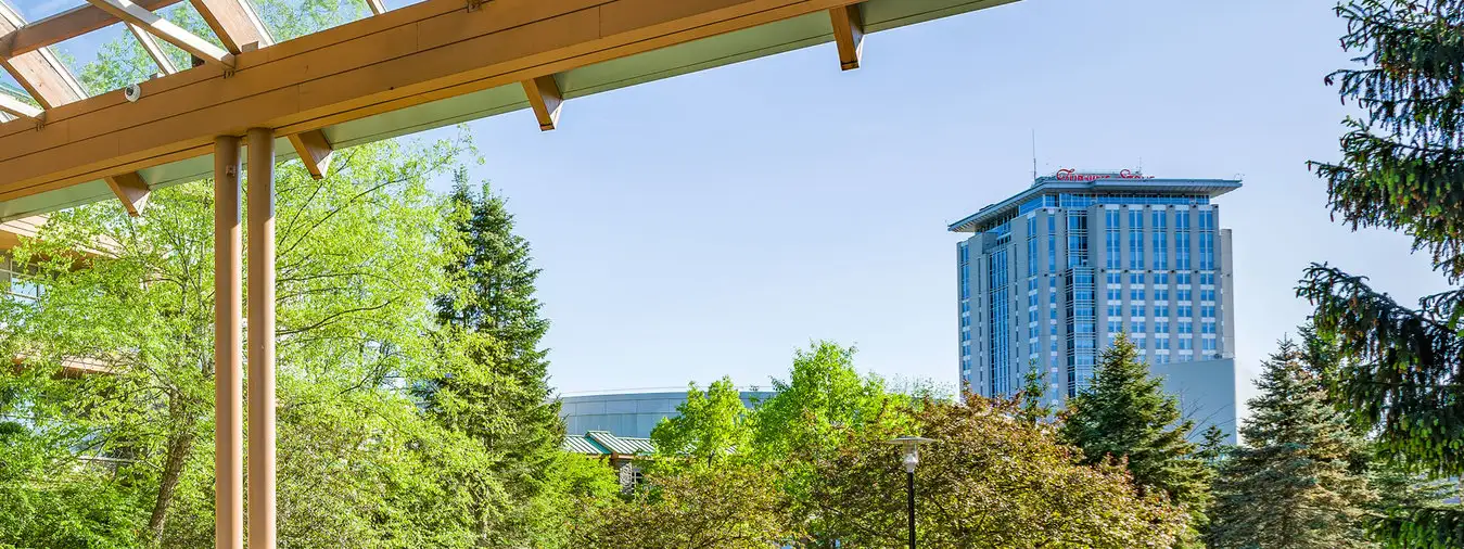 View of Turning Stone Casino as seen from The Lodge