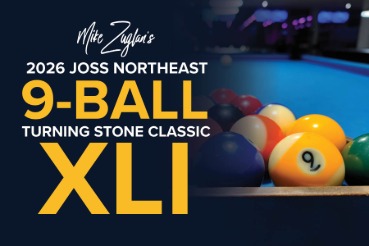 Billiard balls; Mike Zuglan's 2026 Joss Northeast 9-Ball Turning Stone Classic XLI